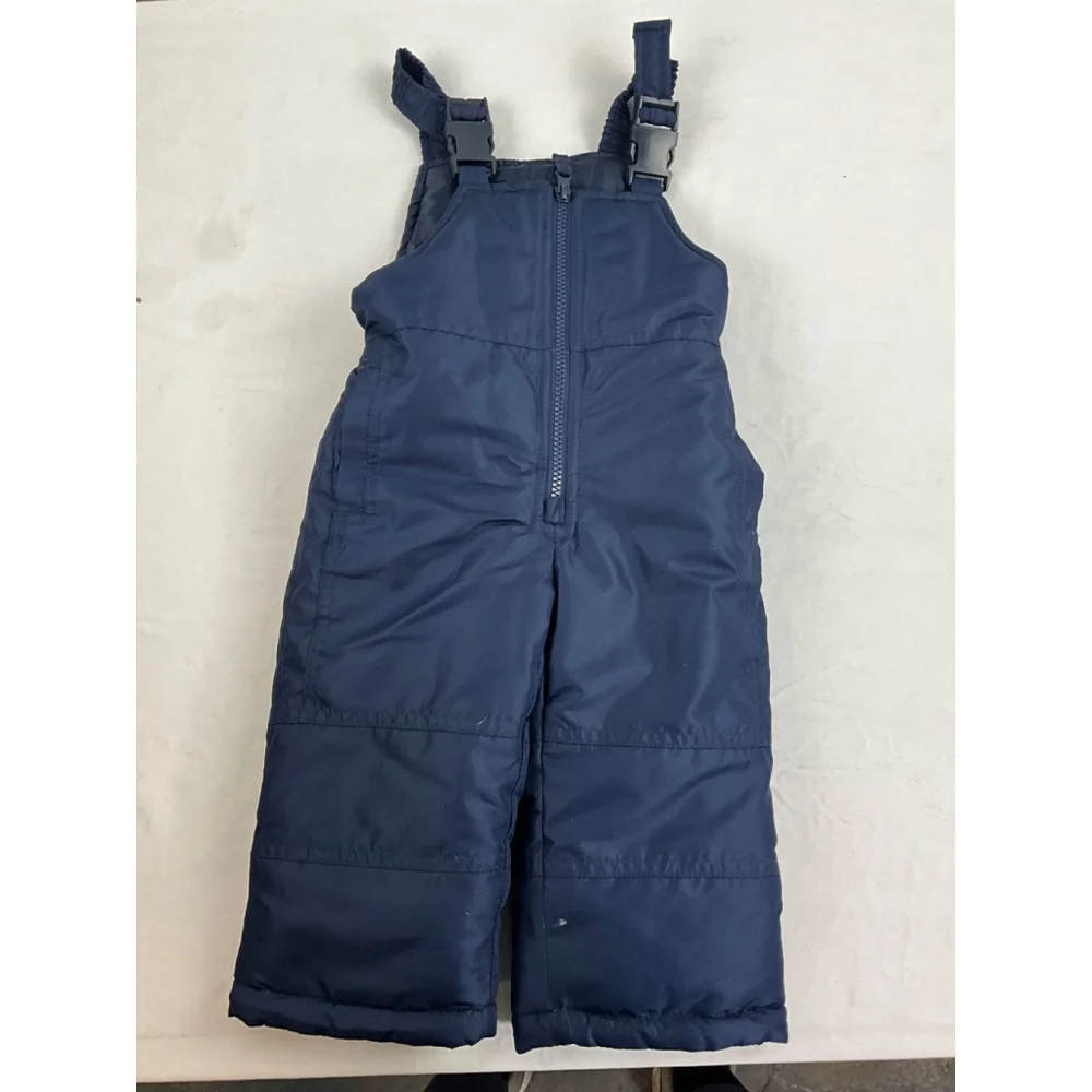 OshKosh B'gosh Navy Blue Snow Bib Overalls Kids Size 12 Months Inseam 10